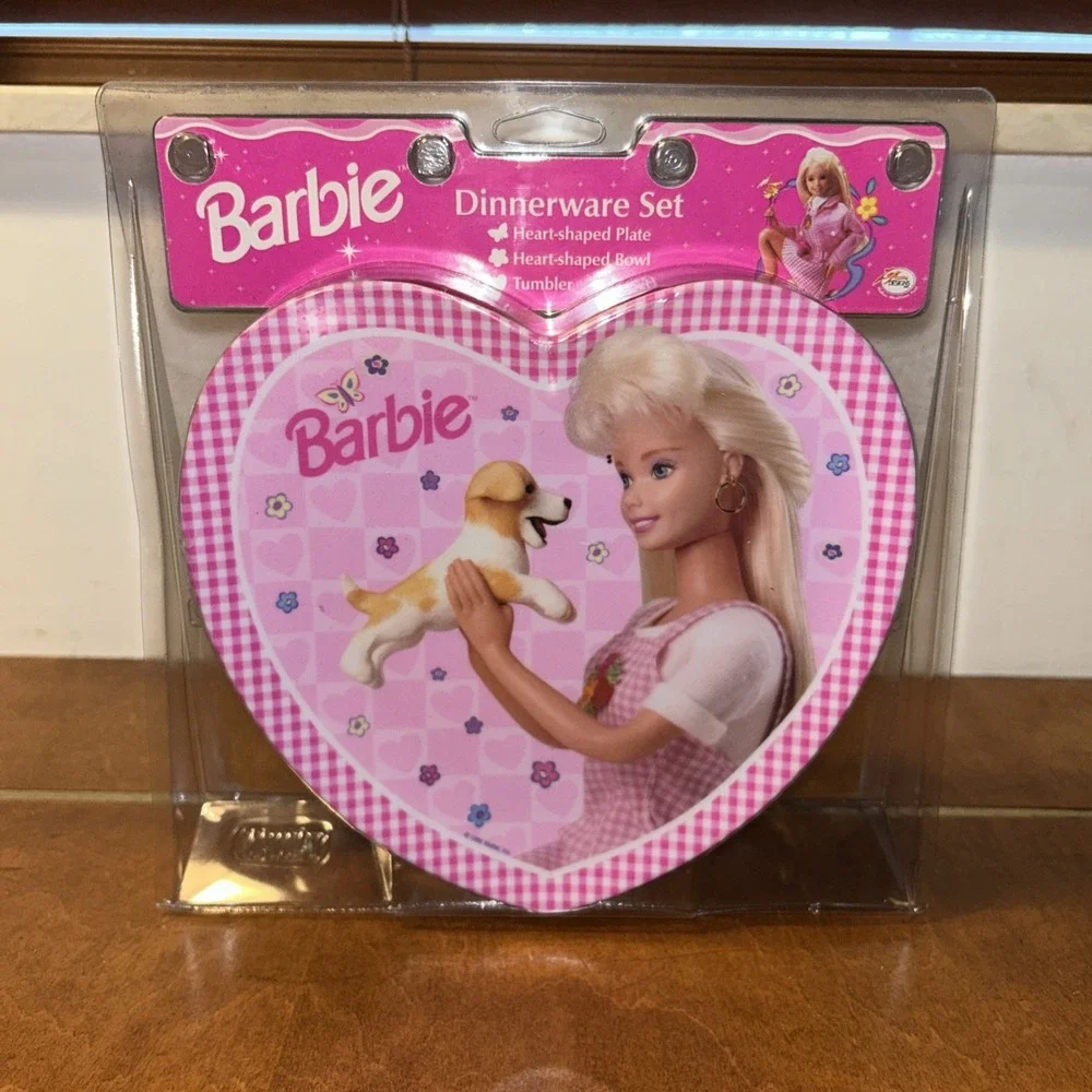 VINTAGE 1996 BARBIE 3 PIECE DINNERWARE SET BY ZAK DESIGNS PLATE CUP BOWL